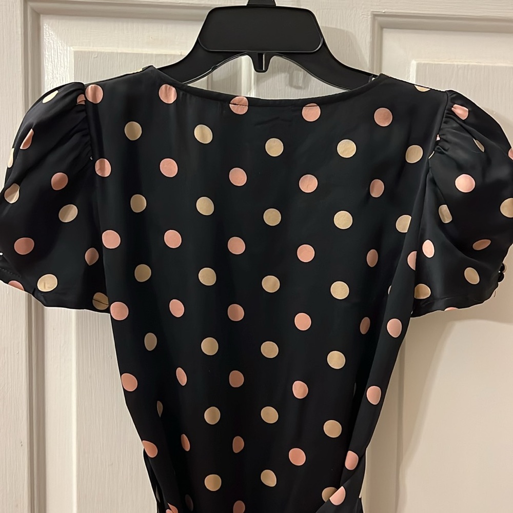 Betsey Johnson black with pink and yellow polka dots. Size 2